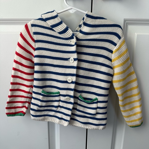 GAP Baby Brannan Bear Sweater Multi Colored Stripes (Size 12-18 Months) - Picture 1 of 5